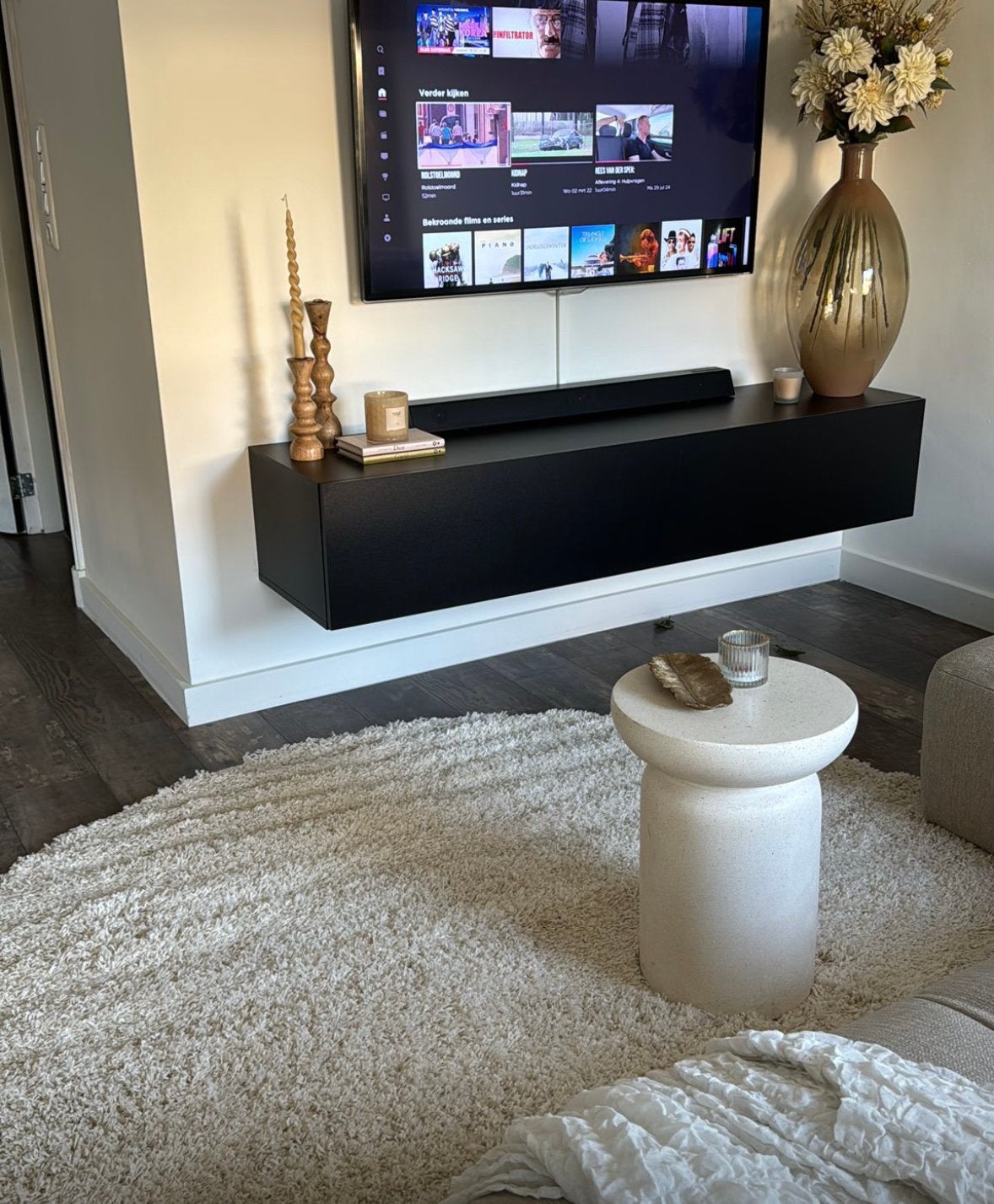 Tv meubel zwevend 160 cm, Ophalen, 150 tot 200 cm, Zo goed als nieuw, Minder dan 100 cm
