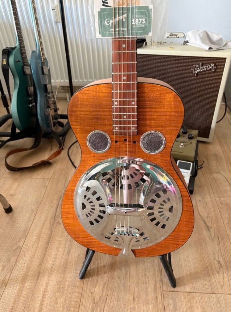 Epiphone Dobro HOUNDDOG DELUX Resonator + Fishman Pickup, Ophalen of Verzenden, Zo goed als nieuw, Resonator- of Dobrogitaar