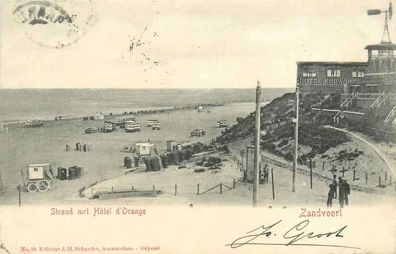 380-846-013 Zandvoort Strand met Hotel d Orange, Verzenden, Voor 1920, Noord-Holland