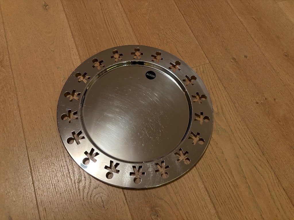 Alessi Girotondo Serveerschaal, Gebruikt, Rond, Ophalen of Verzenden, Metaal
