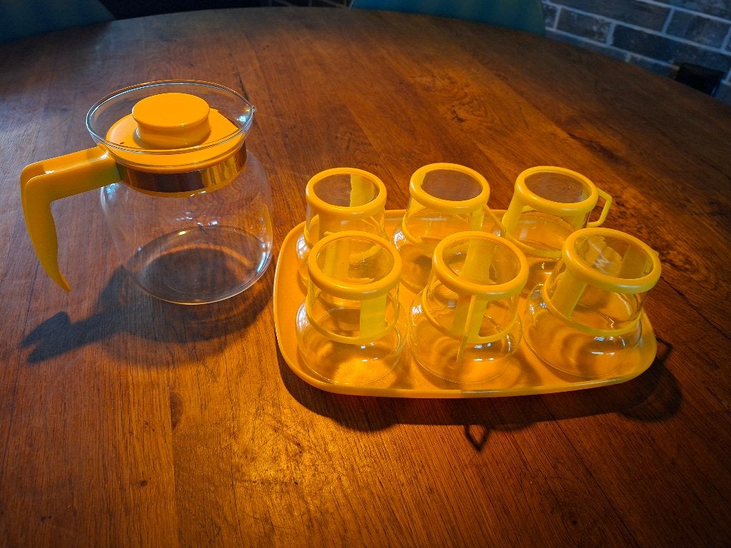 Theesetje retro/vintage geel, Geel, Ophalen of Verzenden, Zo goed als nieuw, Overige merken