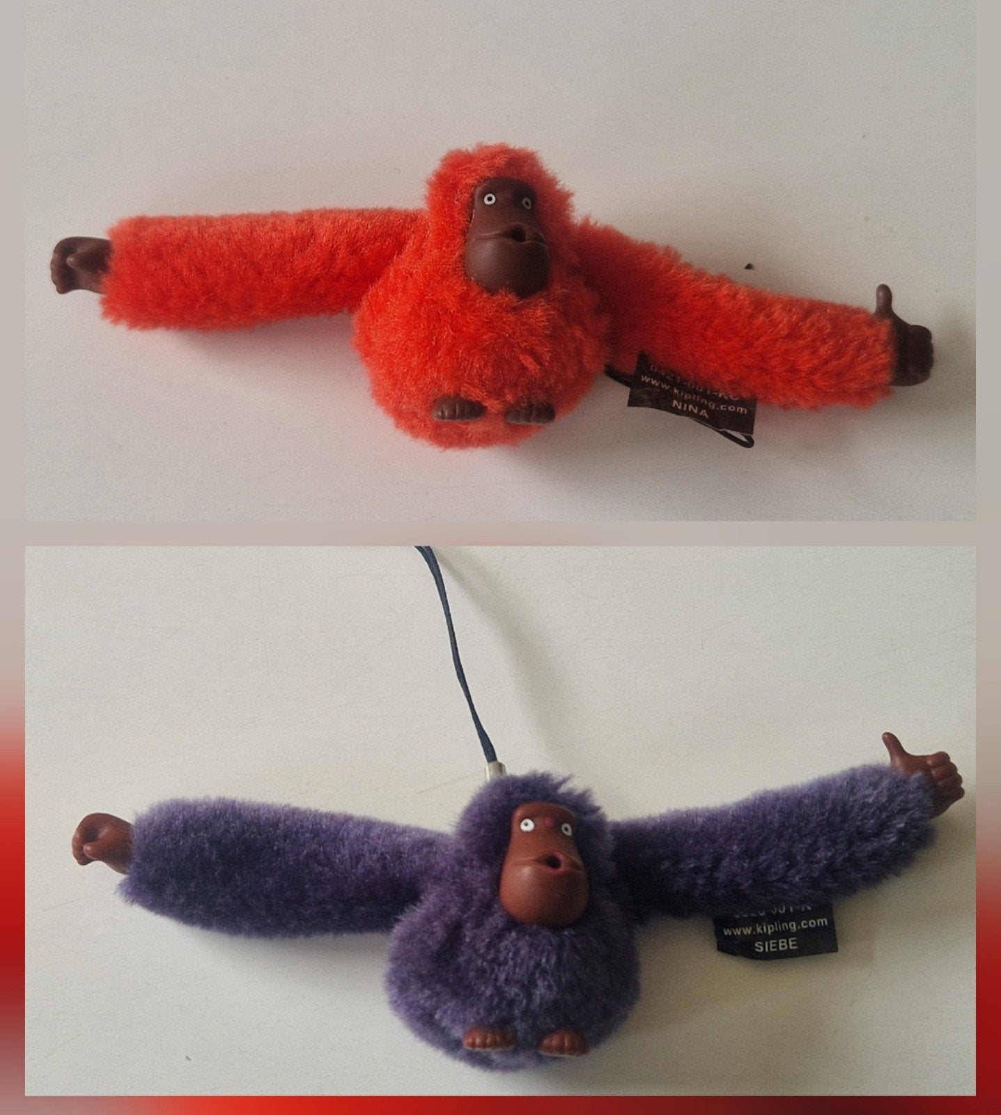 2 x Kipling aap sleutelhanger / bag charm - Nina, Siebe, Verzamelen, Verzenden