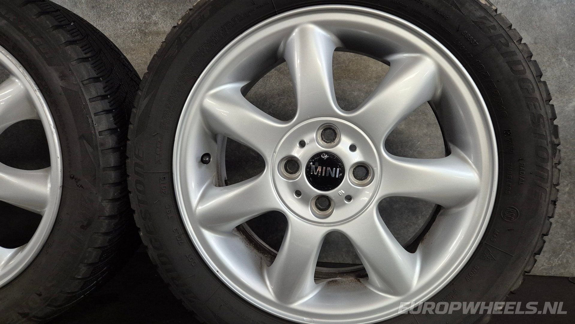 16 inch MINI R50 R52 R53 R55 R56 R57 R58 R59 velgen winter, Gebruikt, -, Banden en Velgen, 195 mm