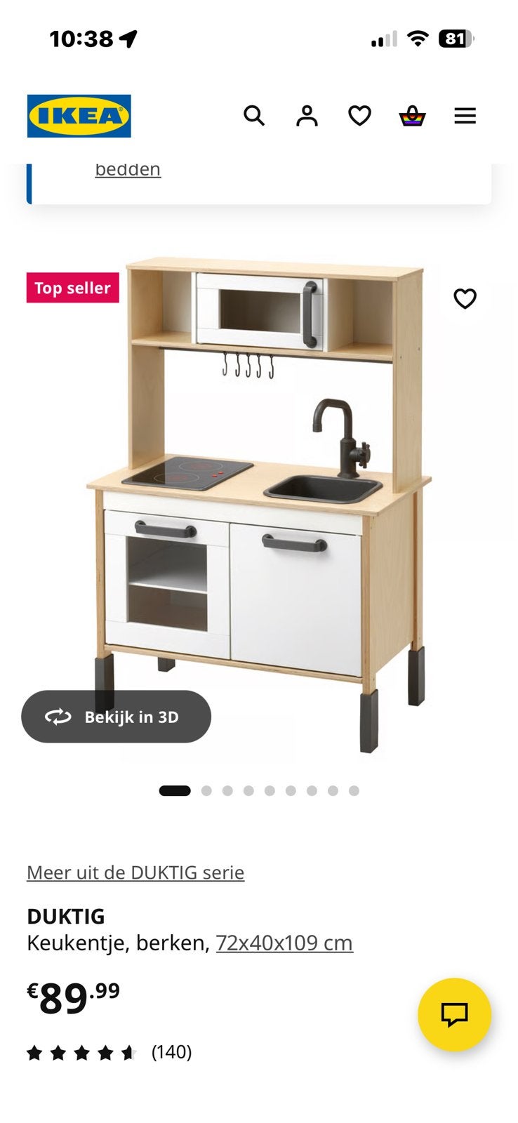 Duktig kinderkeuken Ikea, Ophalen, Zo goed als nieuw