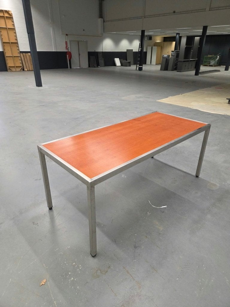 RVS tafel of bureau, Ophalen, Gebruikt, Industrieel, 80 cm