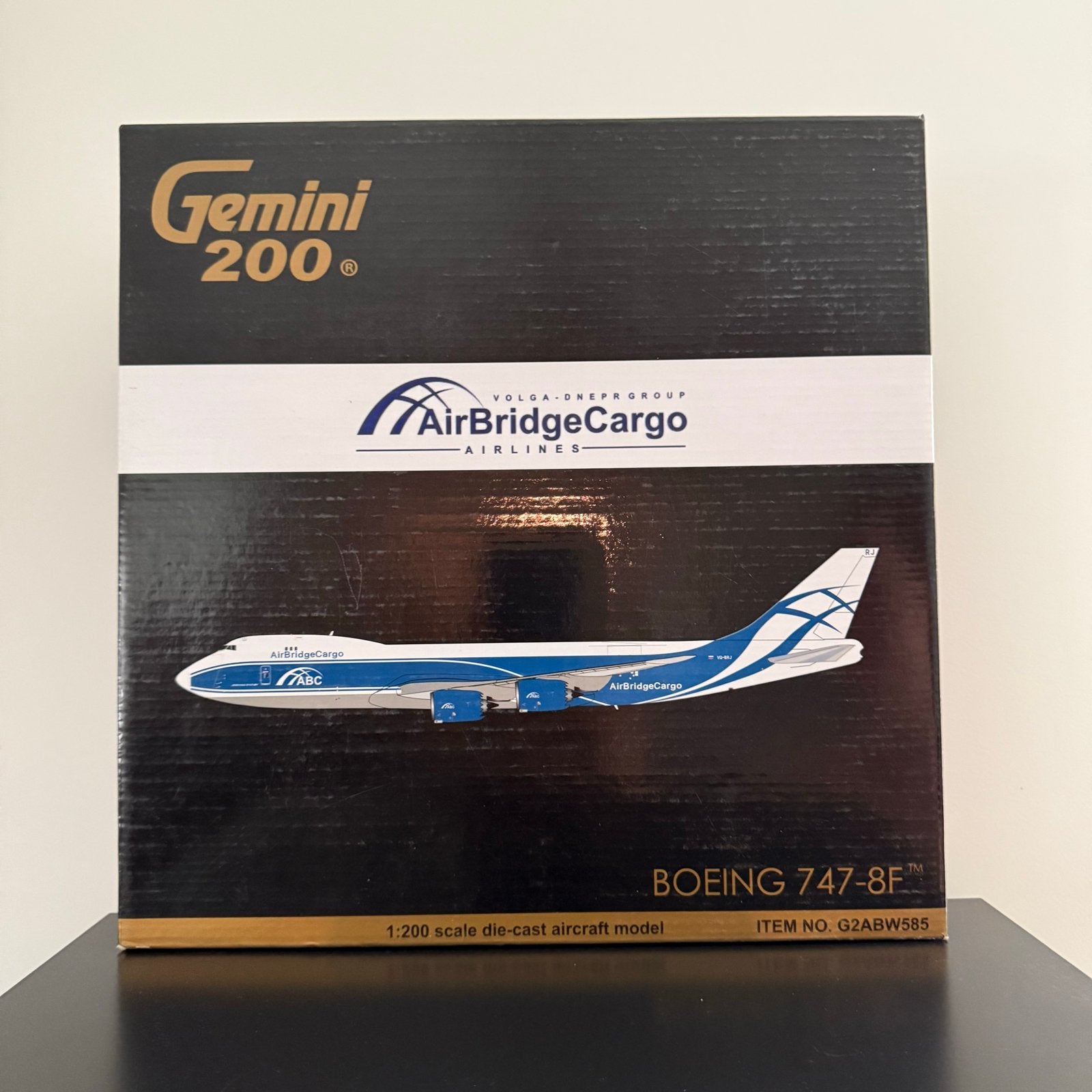 Gemini 1:200 Air Bridge Cargo 747-8F modelvliegtuig, Verzamelen, Ophalen of Verzenden, Zo goed als nieuw
