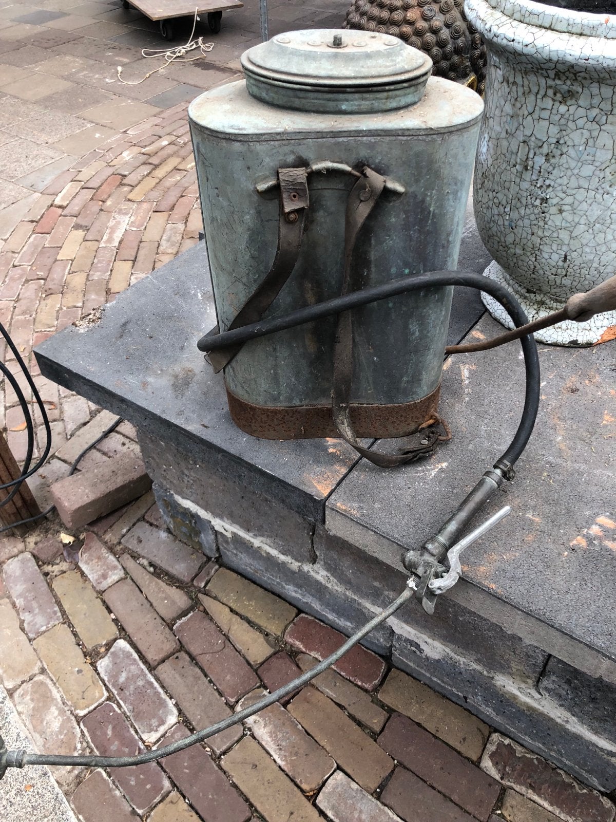 Antieke messing rugspuit - decoratief object, Ophalen of Verzenden