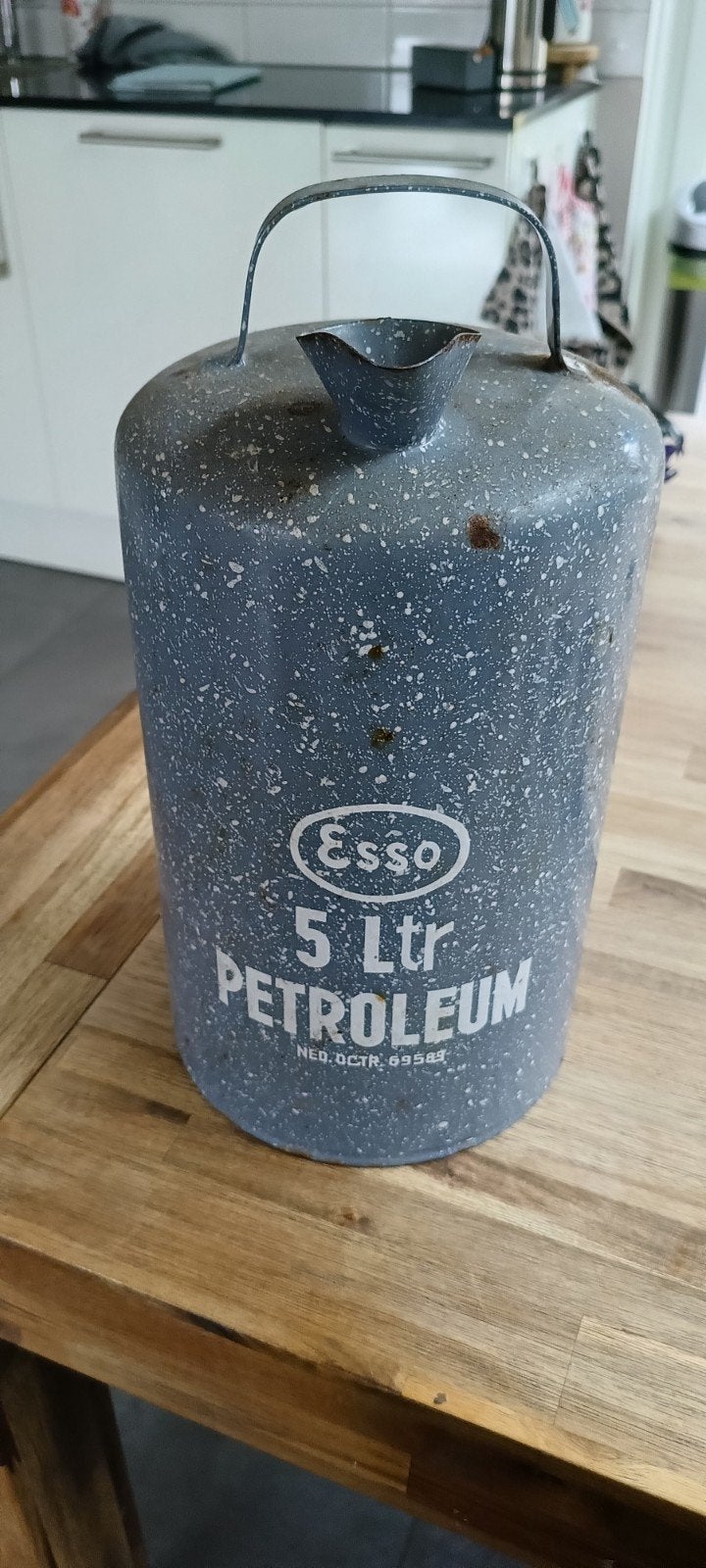 Vintage Esso Petroleum 5 Liter Jerrycan - Emaille, Ophalen of Verzenden