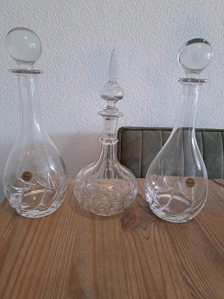kristallen karaf 3x, Antiek en Kunst, Ophalen