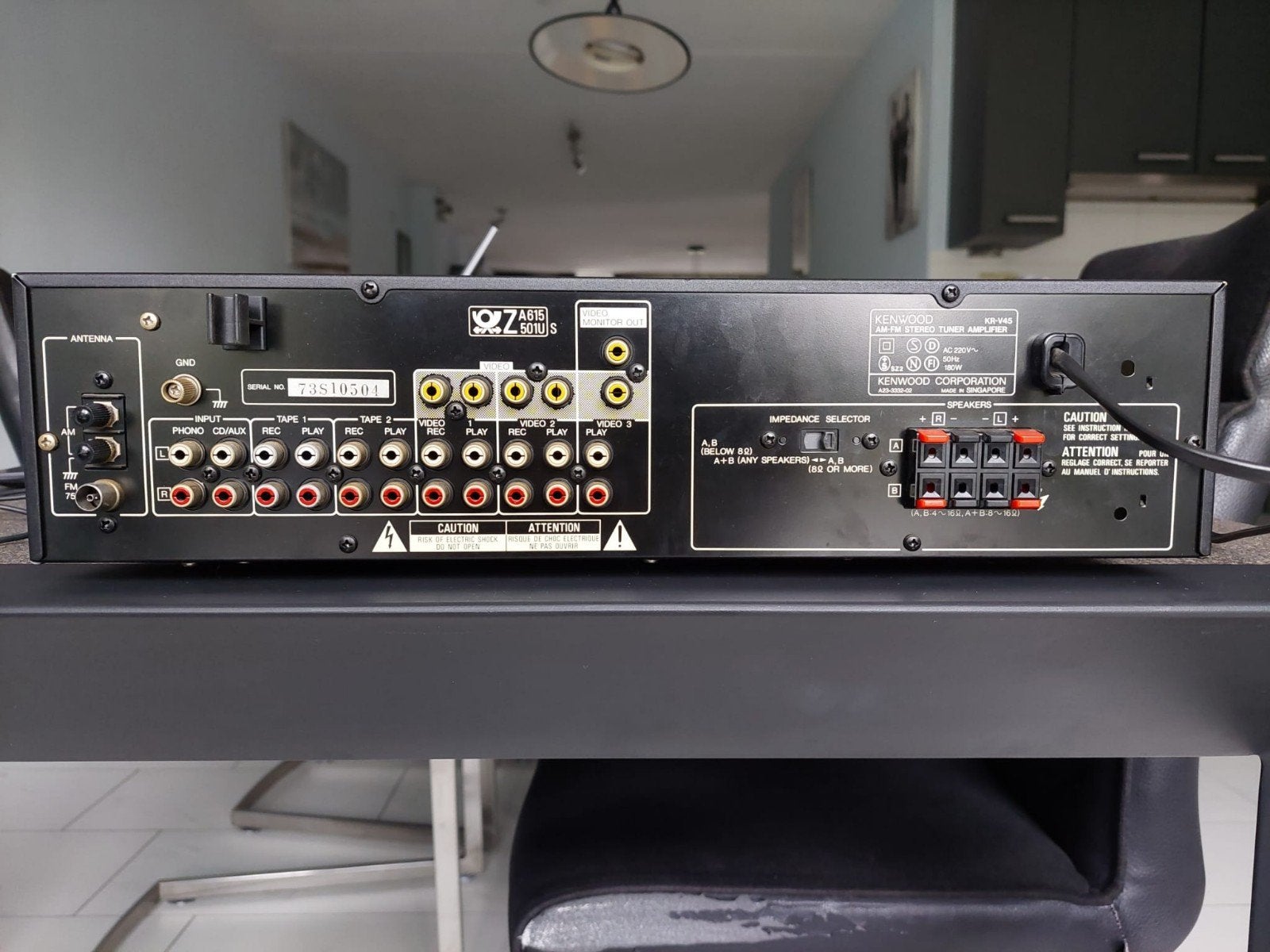 Kenwood KR-V45 AM-FM Stereo Receiver Versterker Tuner, Audio, Tv en Foto, Versterkers en Receivers, Gebruikt, 60 tot 120 watt