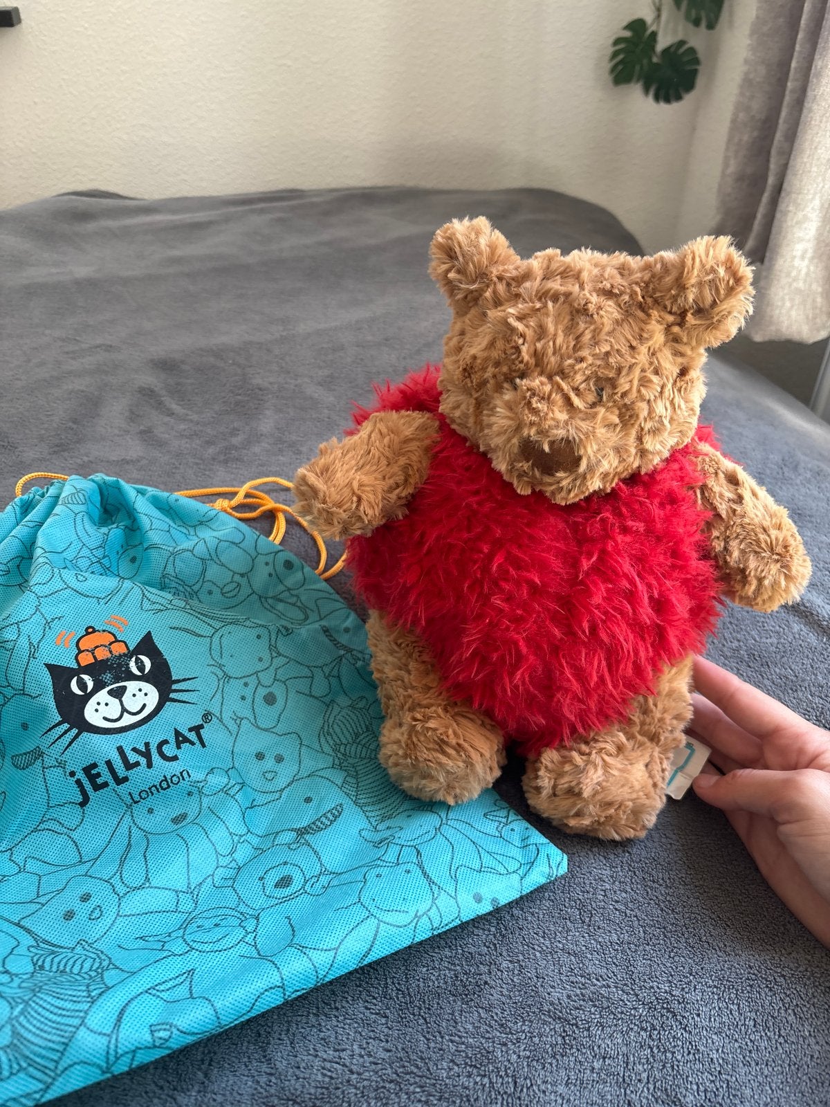 Jellycat Bartholomew Bear Heartthrob knuffel, Jellycat, Overige karakters, Beer, Ophalen of Verzenden