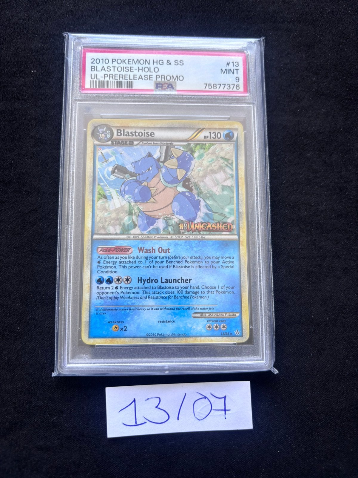 2010 Blastoise prerelease promo psa 9, Ophalen of Verzenden, Zo goed als nieuw