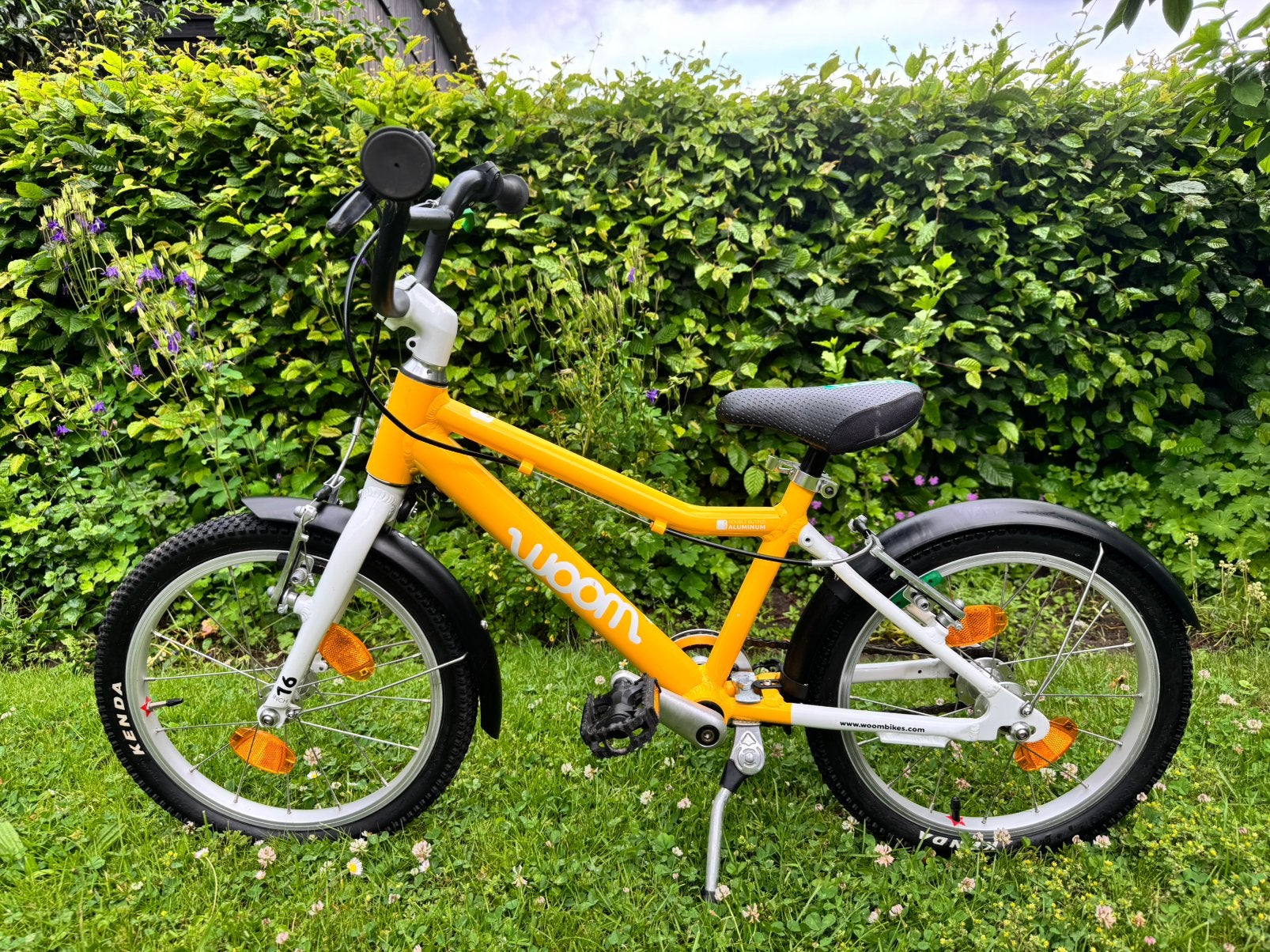 Zeer nette Woom 3 geel, Fietsen en Brommers, Fietsen | Kinderfietsjes, Ophalen, Zo goed als nieuw, Velgrem, 16 tot 20 inch