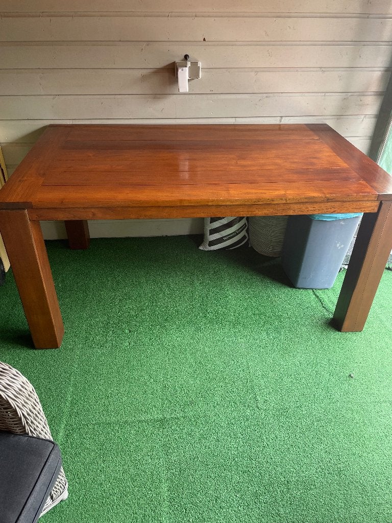 TEAK HOUTEN MOOIE TAFEL, Ophalen, Gebruikt, Rechthoekig, Teakhout