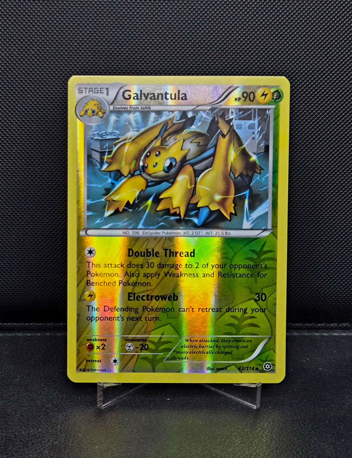 Galvantula Reverse holo 42/114 Steam Siege 2016, Ophalen of Verzenden, Zo goed als nieuw