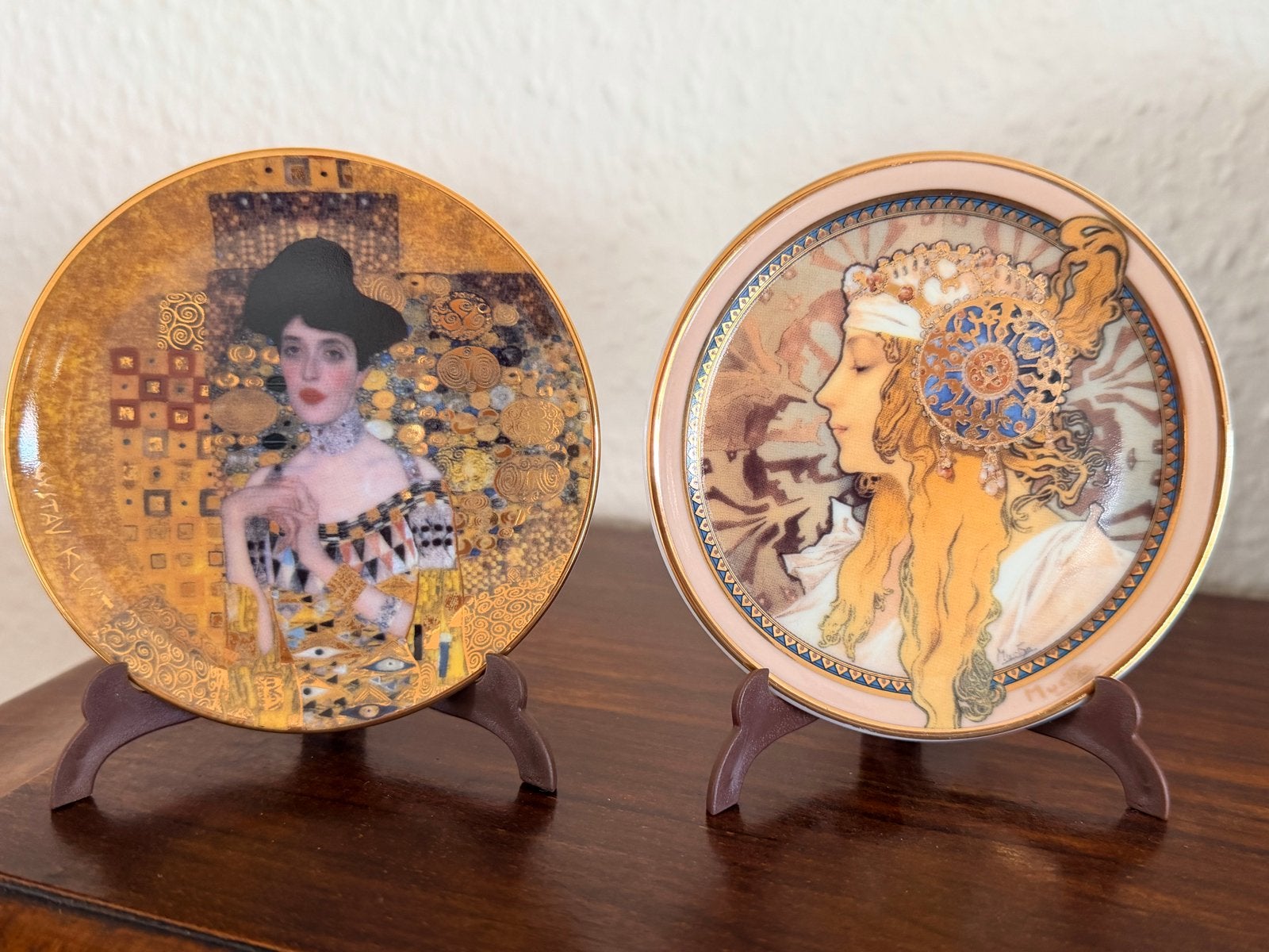 Goebel Artis Orbis decoratieve bordjes- Klimt & Mucha, Ophalen of Verzenden
