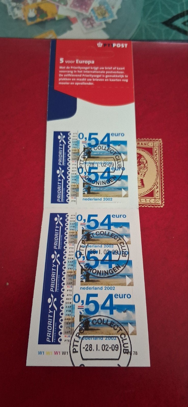 PTT Post Priorityzegels 0,54 euro Nederland 2002 Gestempeld, Ophalen of Verzenden