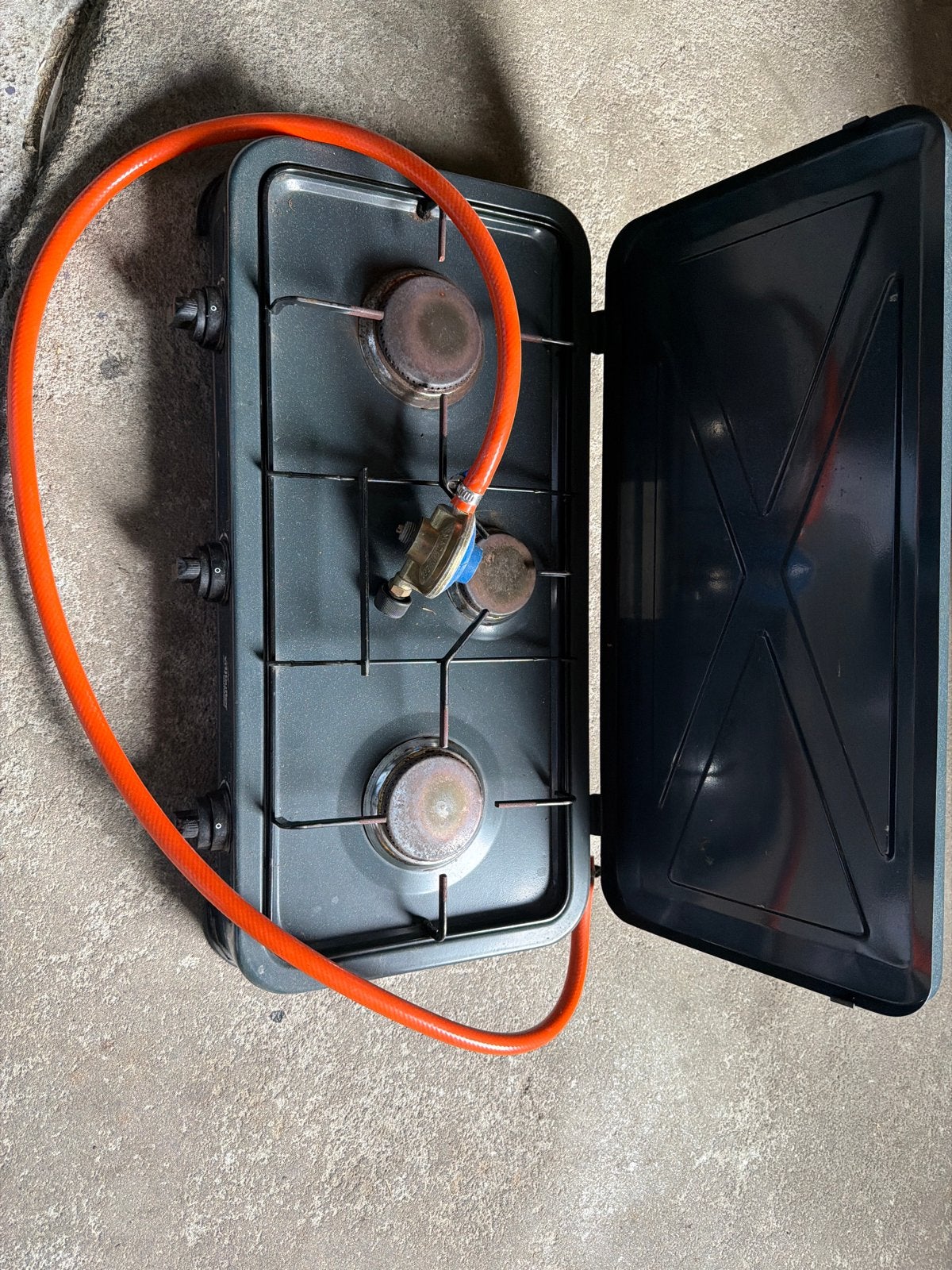 Vrijbuiter outdoor 3- pits gasstel, ideaal voor camping, Ophalen of Verzenden, Gebruikt