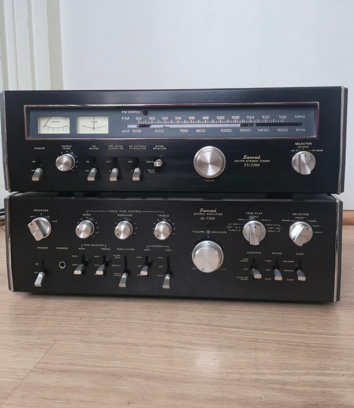 Sansui AU-7700 Versterker & TU-7700 Tuner Set, Overige merken, Gebruikt, Ophalen of Verzenden, 60 tot 120 watt