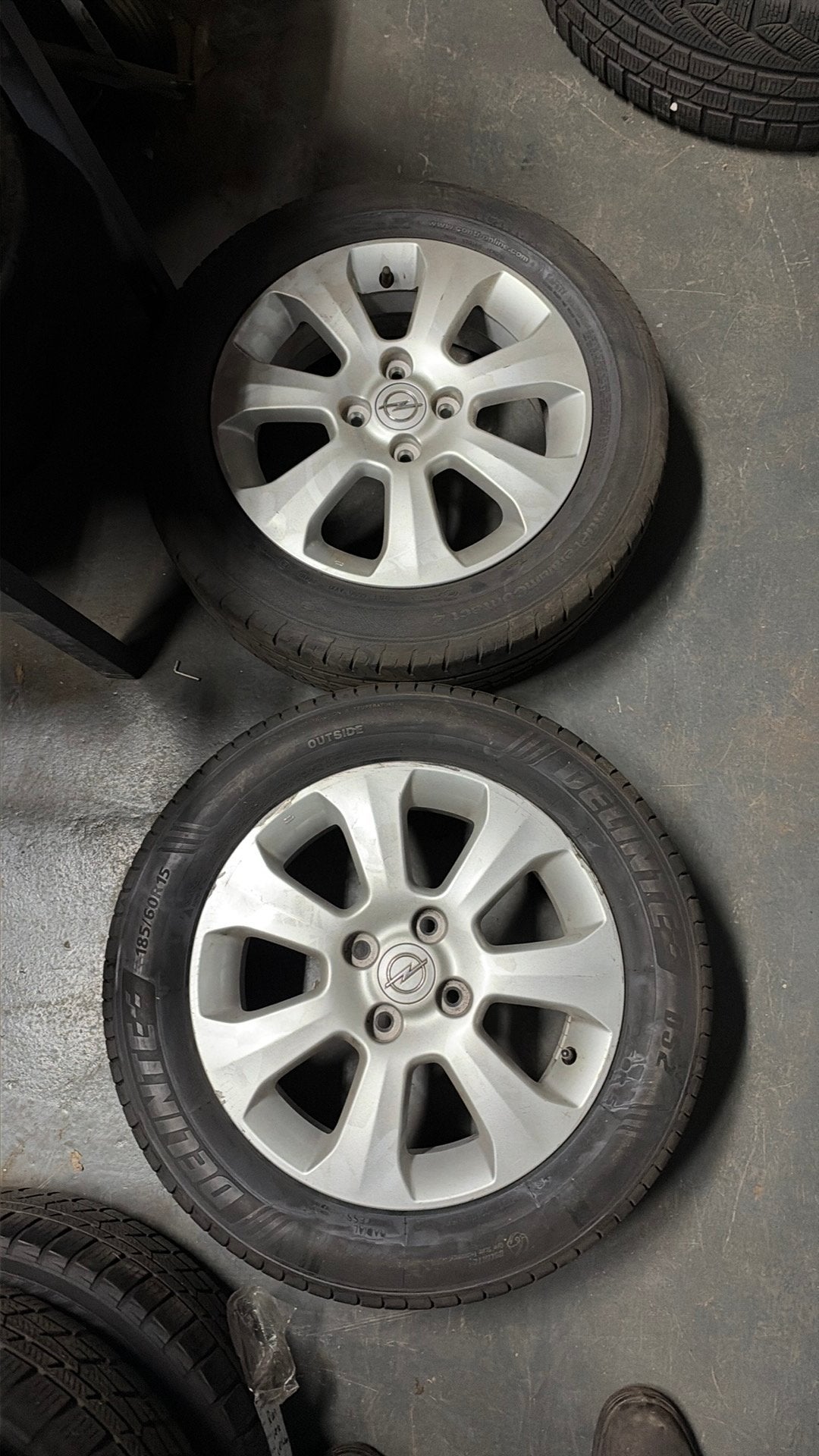 4x Opel lichtmetalen velgen 15 inch 4x108 185/60-15, Auto-onderdelen, Ophalen, Gebruikt, 15 inch, Banden en Velgen