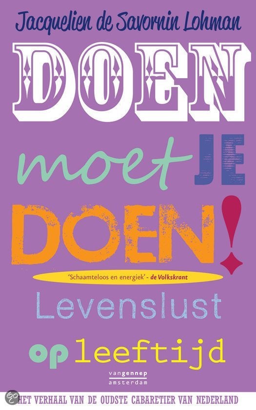 Doen wat je moet doen!, Boeken, Nieuw, Ophalen of Verzenden, Cabaret, Jacquelien de Savornin Lohman