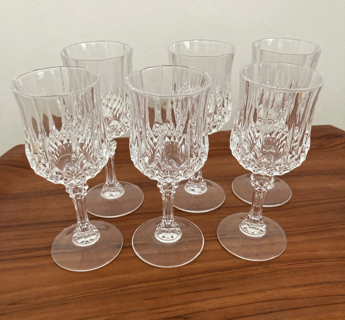 Vintage Longchamp kristallen likeur glaasjes set van 6, Verzenden