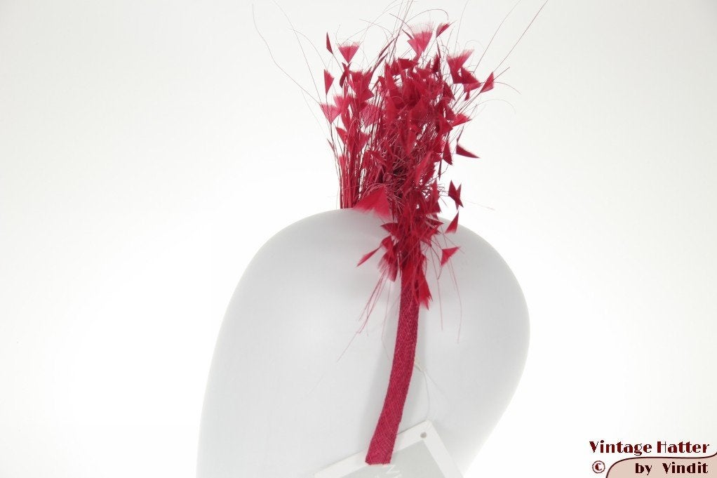 Fascinator Whiteley rood sisal met veren op diadeem nieuw, Whiteley, Hoed, Nieuw, One size fits all