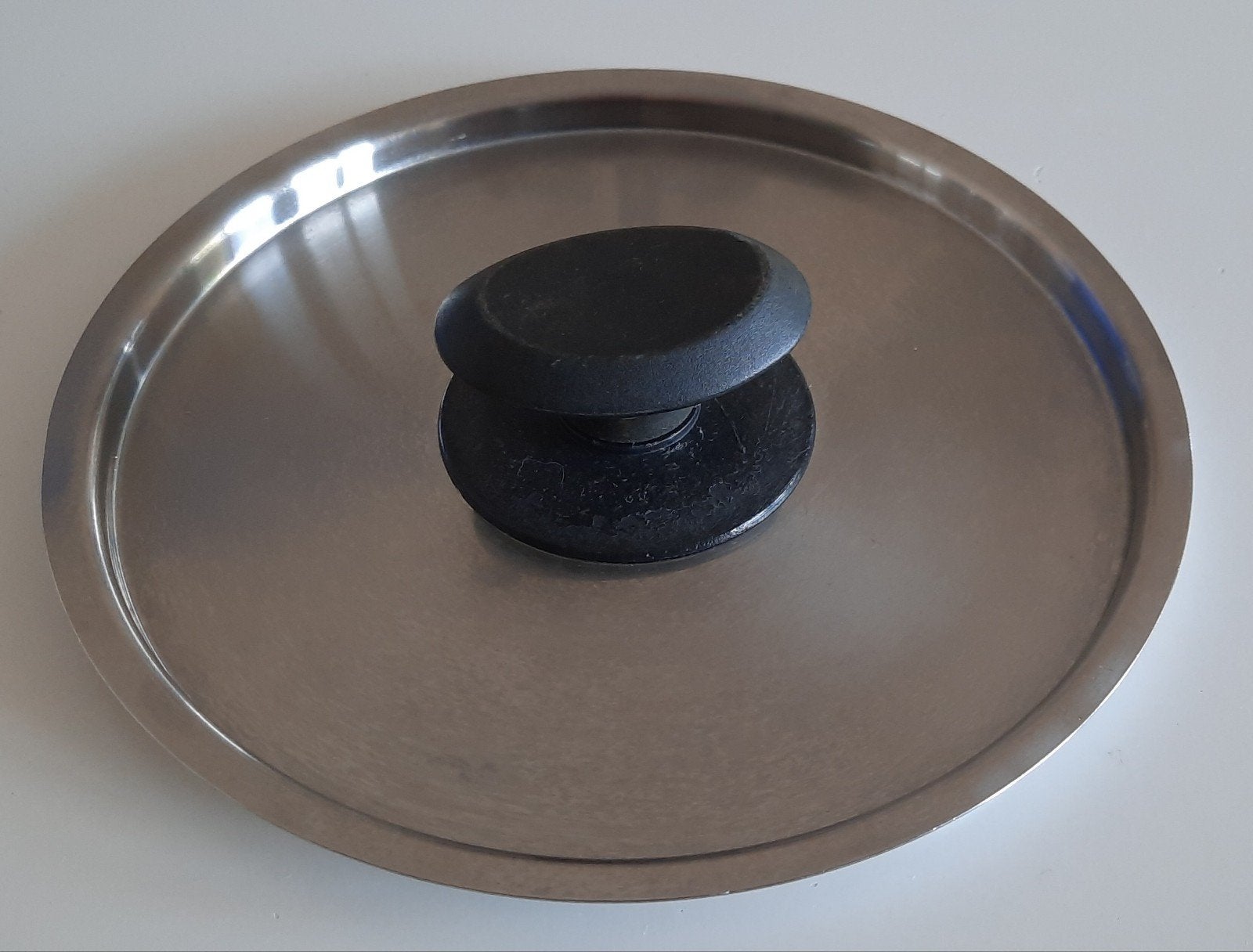 RVS pannendeksel 18 cm met zwarte knop, Ophalen of Verzenden