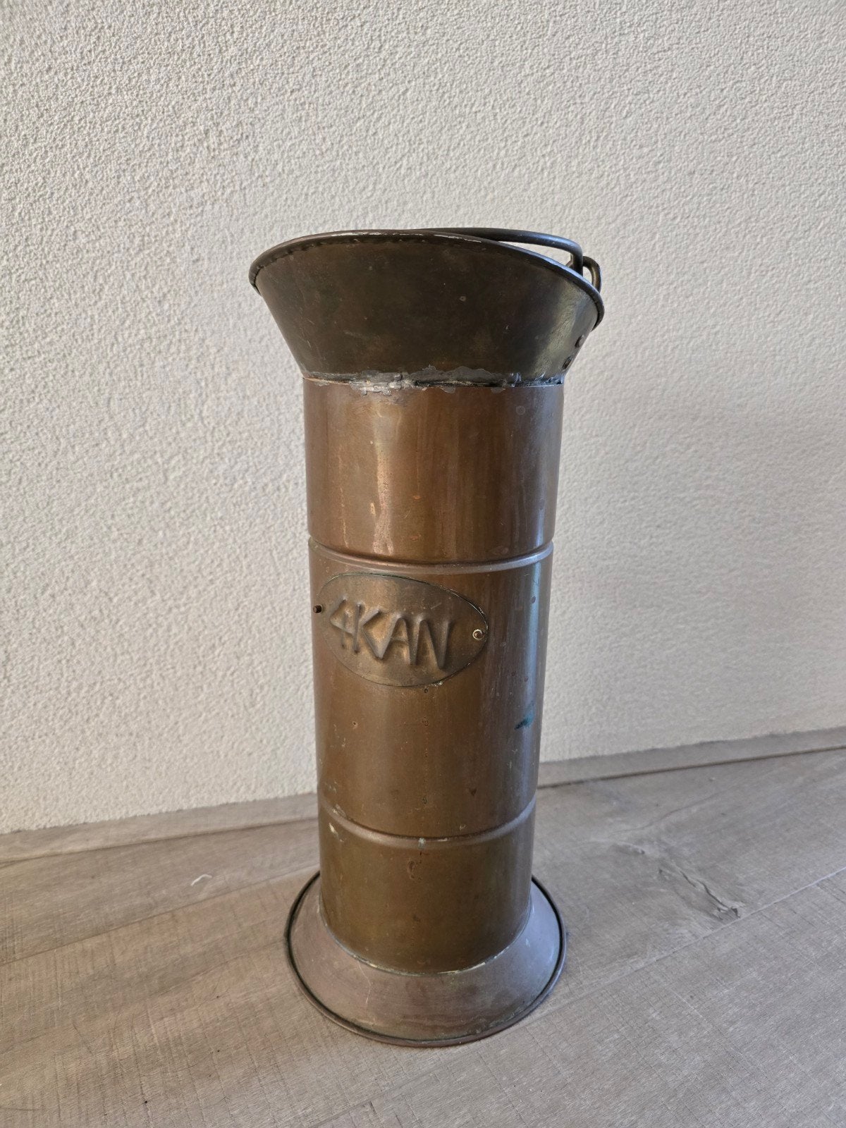 Antieke Koperen Kolenemmer met Handvat en Leeuwenkop, Ophalen of Verzenden, Koper