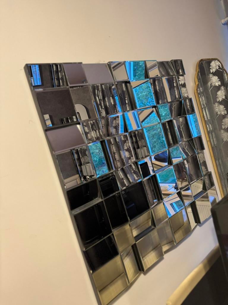 squared mirror 3D effect - SOLD, Ophalen, Rechthoekig, Minder dan 50 cm, Minder dan 100 cm