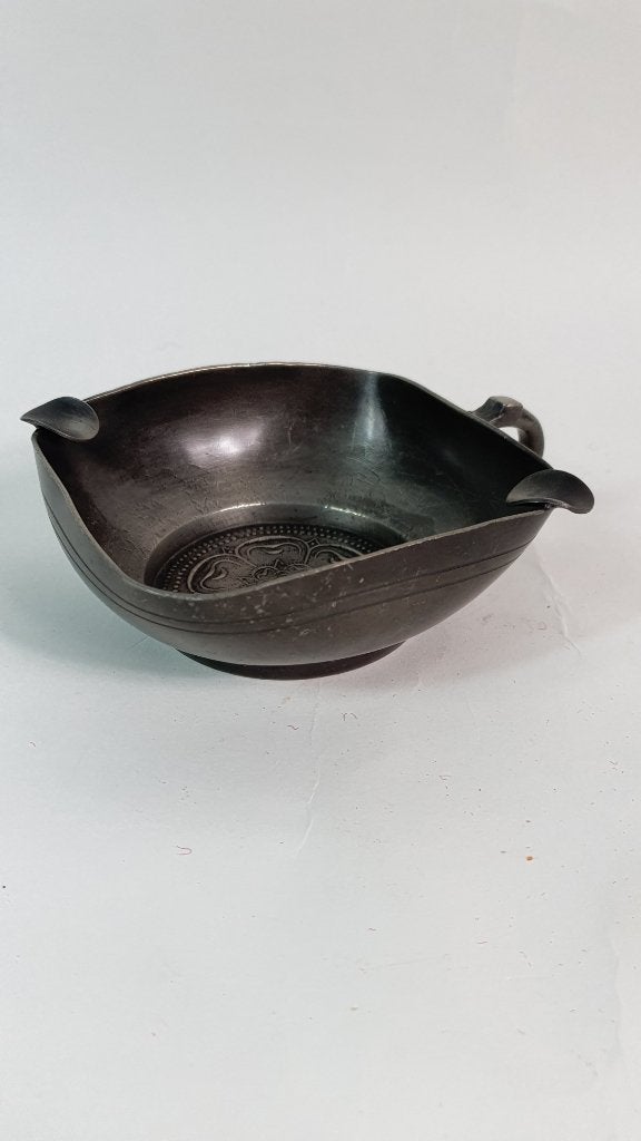 Vintage asbak tin, engeltjestin, 11 cm vierkant. 7A12, Antiek en Kunst, Ophalen of Verzenden