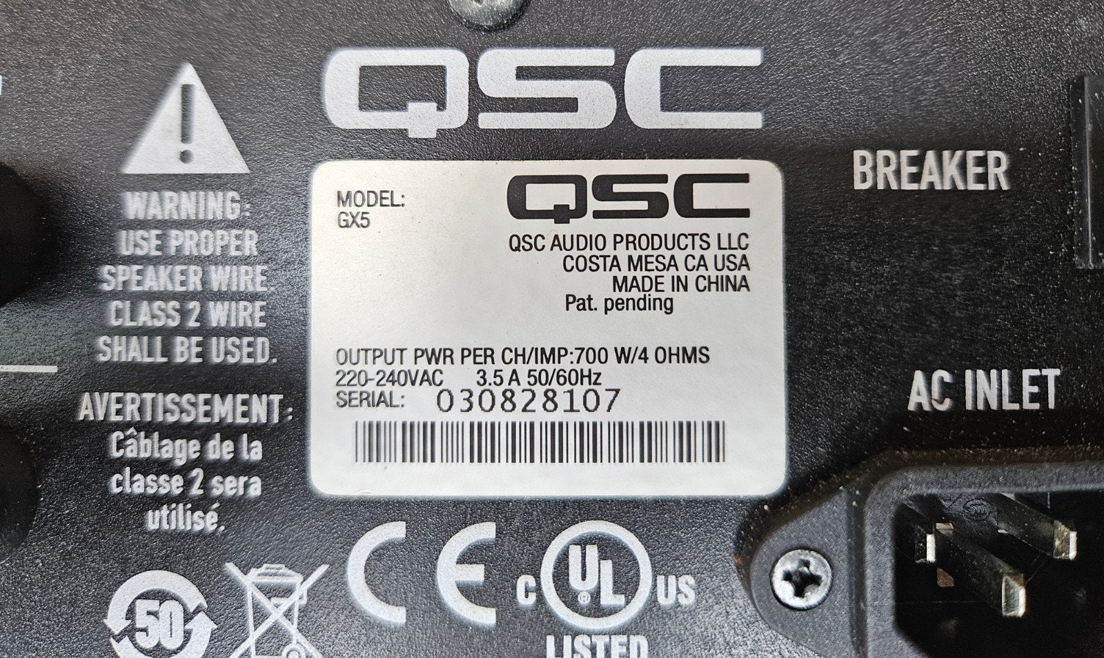 QSC GX5 Professionele Versterker - 700W per kanaal, Audio, Tv en Foto, Versterkers en Receivers, Ophalen, 120 watt of meer, Overige merken