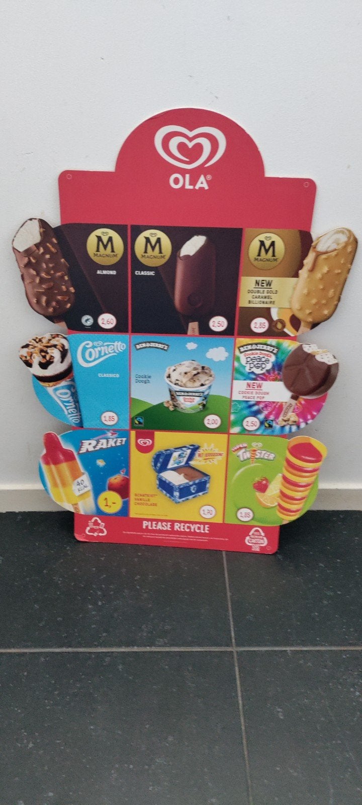 IJSKAART,Snackbar,Reclamebord,Kunststof,IJSkaarten,kleur,ijs, Ophalen of Verzenden, Nieuw, Reclamebord