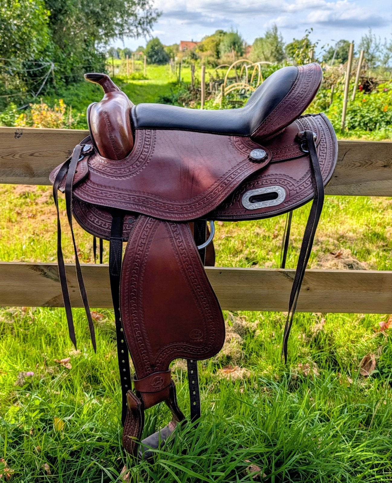 Mags western shorty lederboom zadel, Dieren en Toebehoren, Overige merken, Ophalen of Verzenden, Zo goed als nieuw, Overige disciplines
