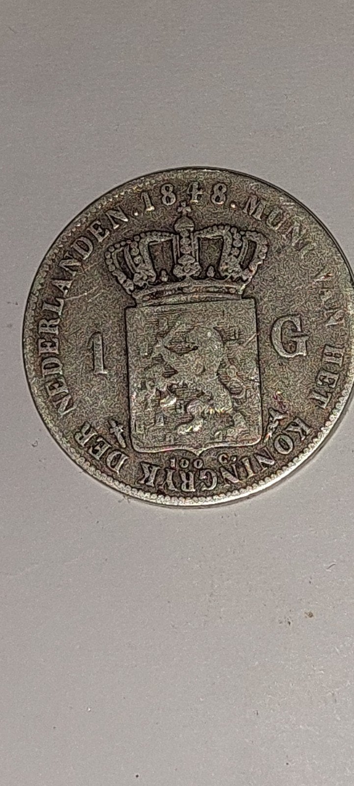 Zilveren 1 Gulden Munt Willem II - 1848, Ophalen of Verzenden