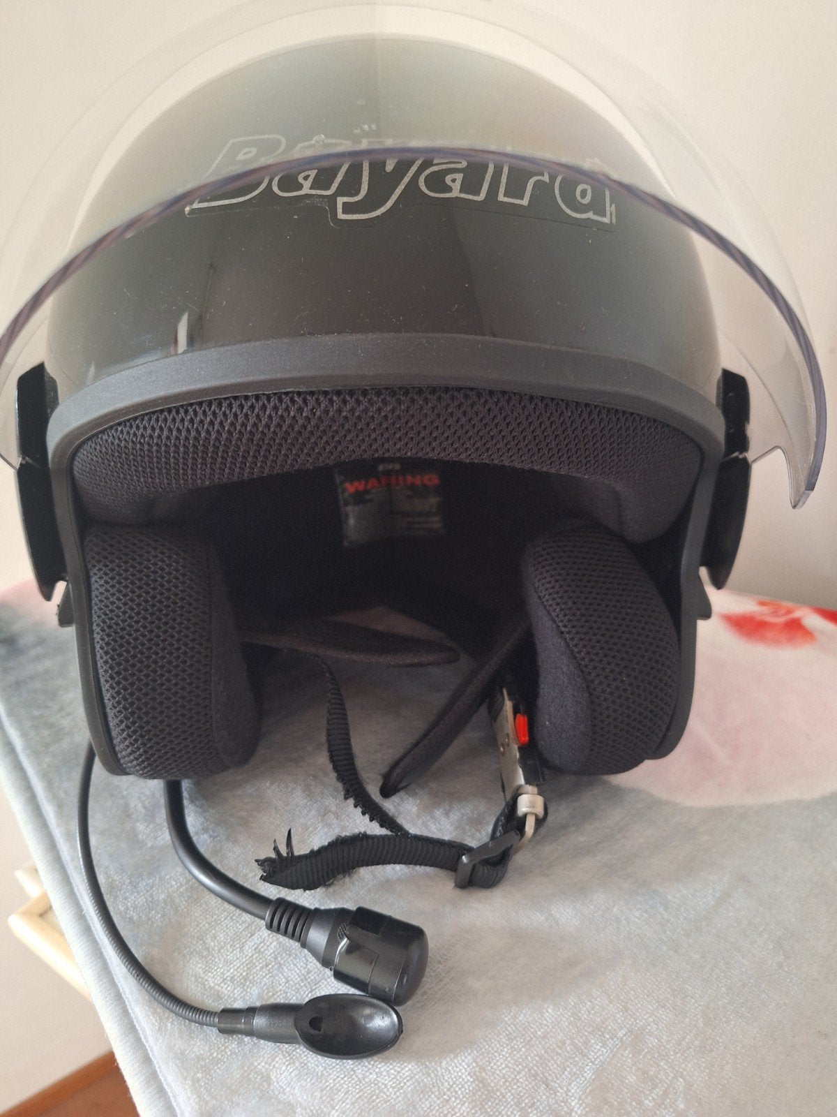 Nieuwe zwarte Bayard helm met extra bluetooth headset, Fietsen en Brommers, Brommerhelmen, Ophalen of Verzenden, Nieuw, Large