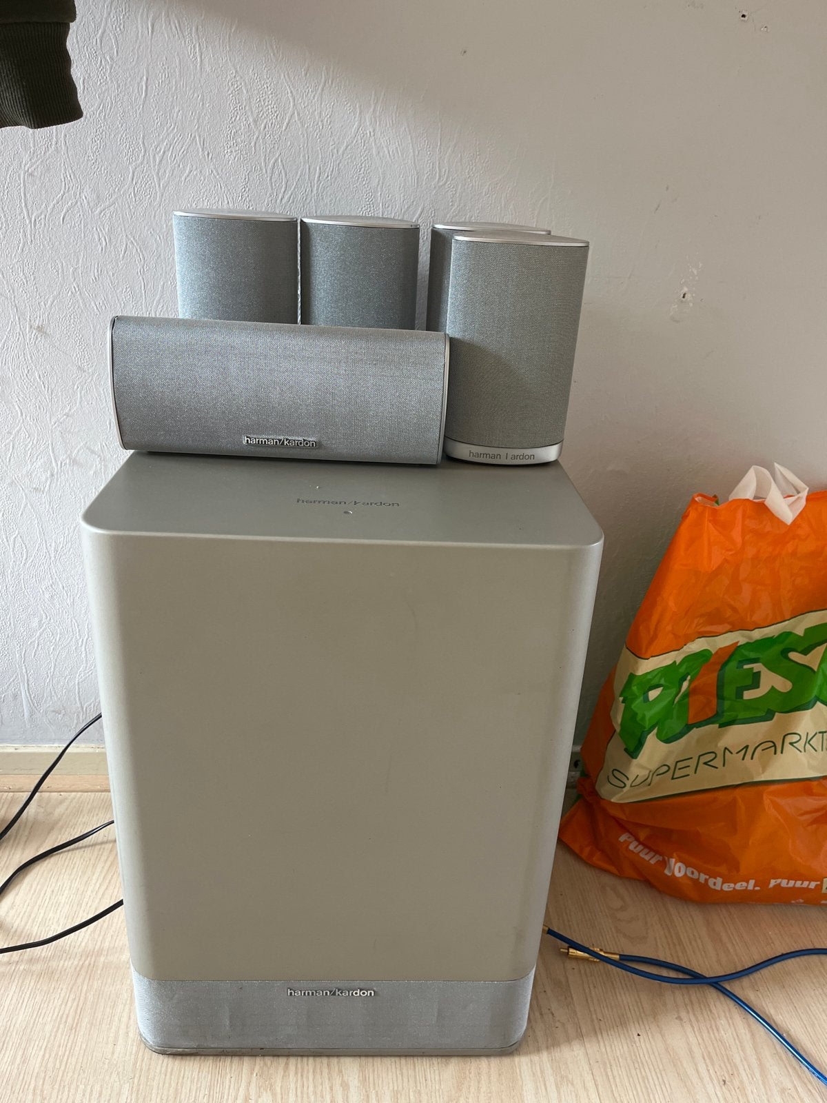 Harman Kardon luidsprekers met boxdraad, Ophalen, Gebruikt, Inclusief kabels, Surroundset