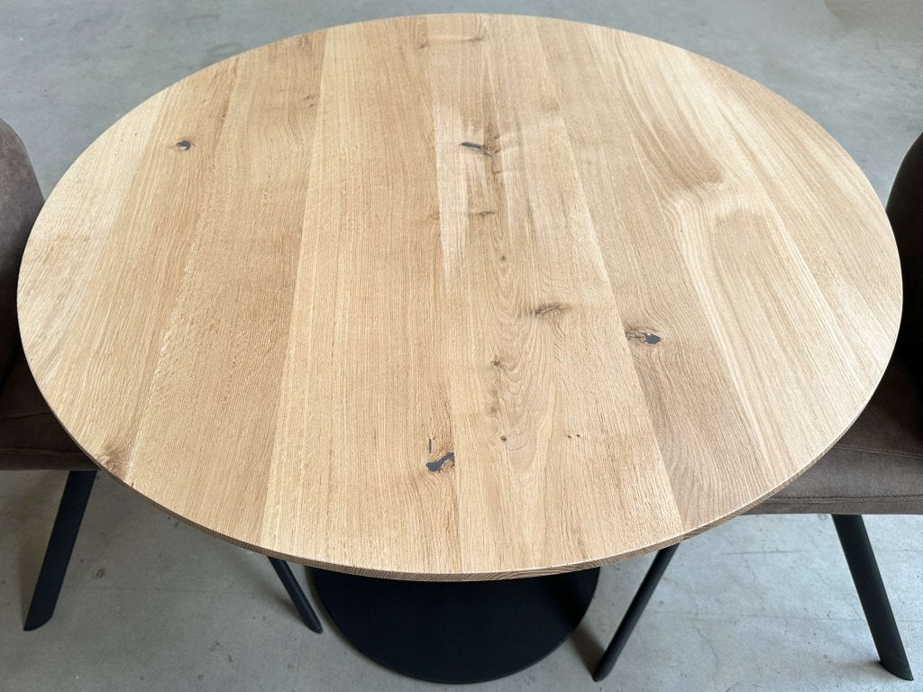 Horeca tafelblad | Facet / Verjongd | Massief Eiken, Niet ingevuld, Tafelpoot, 50 tot 100 cm, Verzenden