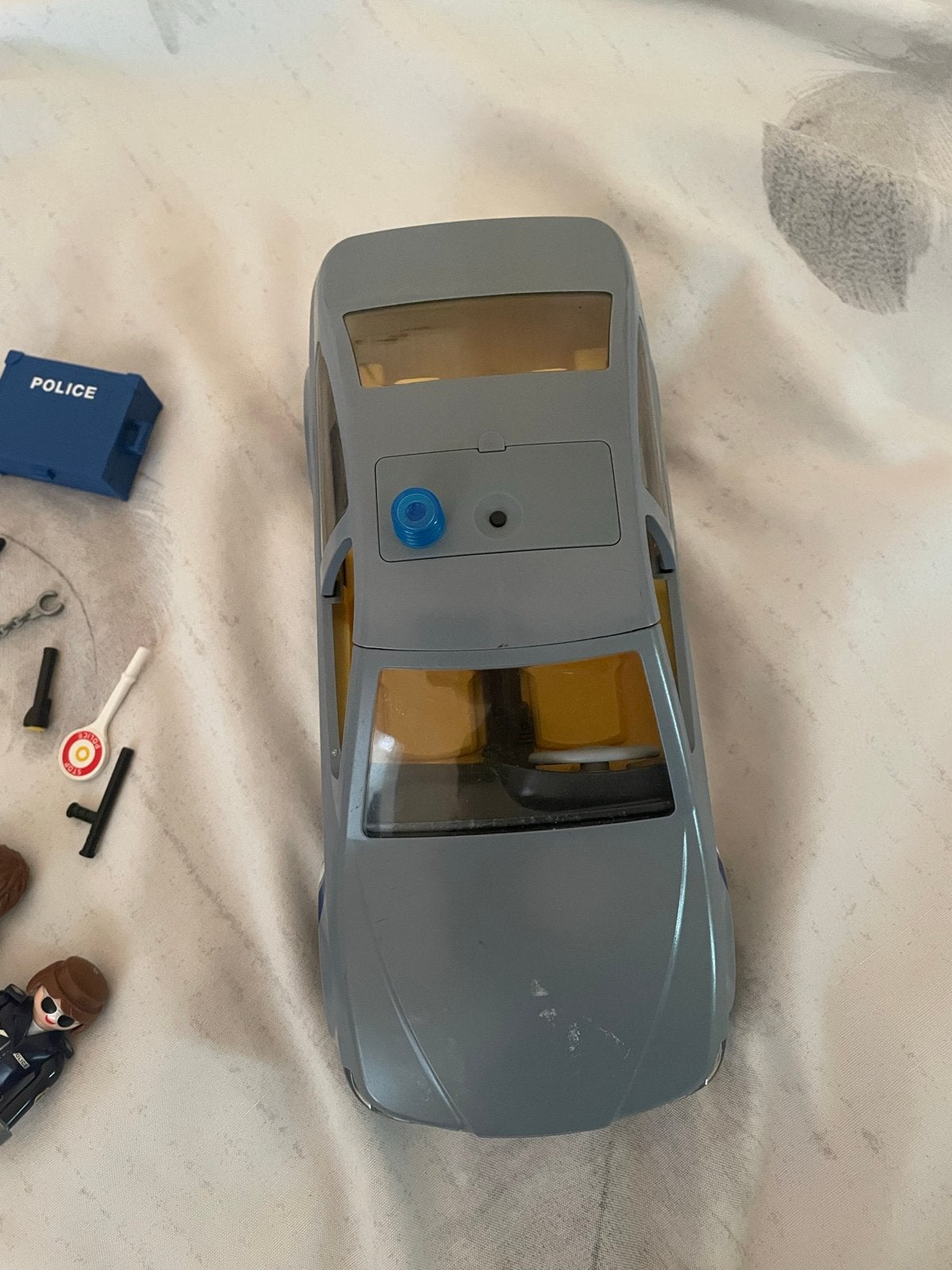 Playmobil politie set met auto, 3 poppetjes en accessoires, Gebruikt, Complete set, Voertuig, Ophalen of Verzenden