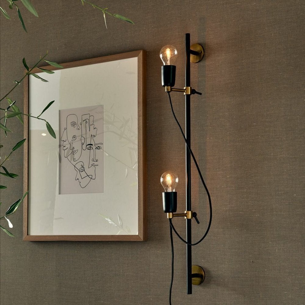 Rivièra Maison wandlamp Hoxton 2 Fitting in Zwart, Ophalen, Gebruikt, Zwart, Met schakelaar