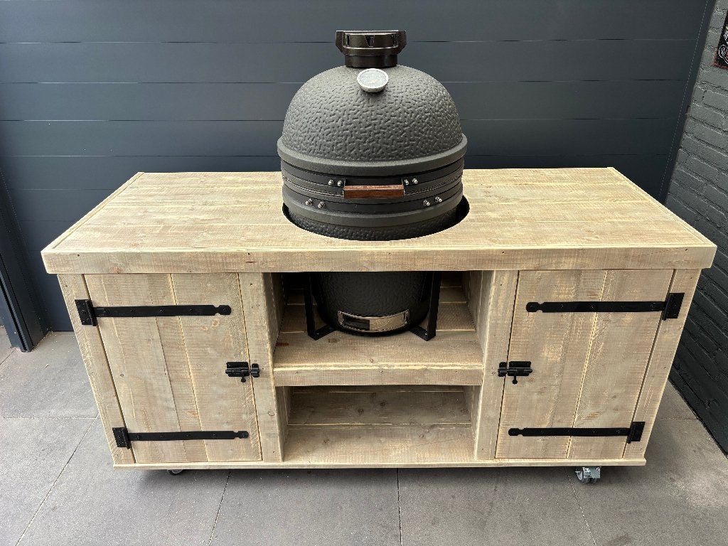 Uniek meubel voor BBQ, kamado van douglashout of steigerhout, Ophalen, Nieuw, Houtskool