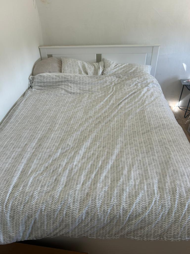 Bed Songesand Ikea, Ophalen, Verstelbaar, Wit, Tweepersoons