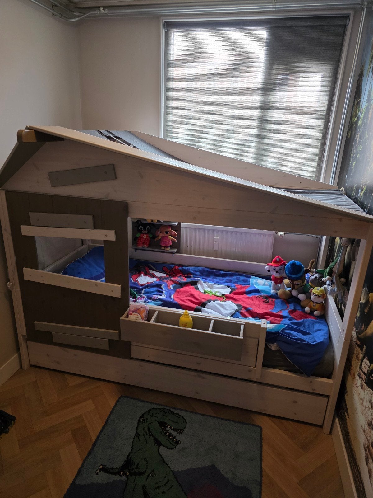 Life Time Hut bed The Hide Out whitewash 90 x 200 met lade, 90 cm, Eenpersoons, Wit, Ophalen of Verzenden