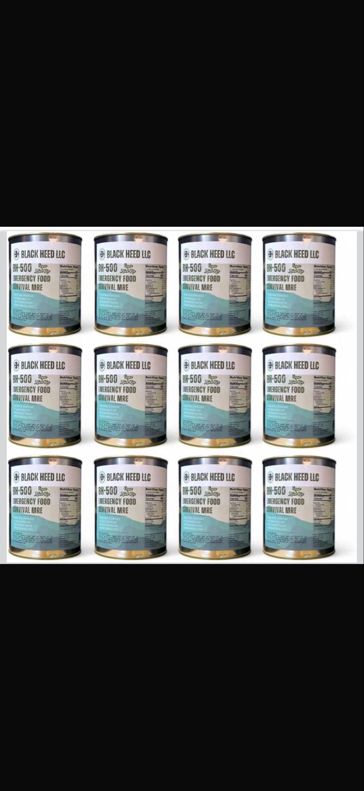 12x BH-500 Emergency Food - Black Heed LLC - Nieuw, Ophalen of Verzenden