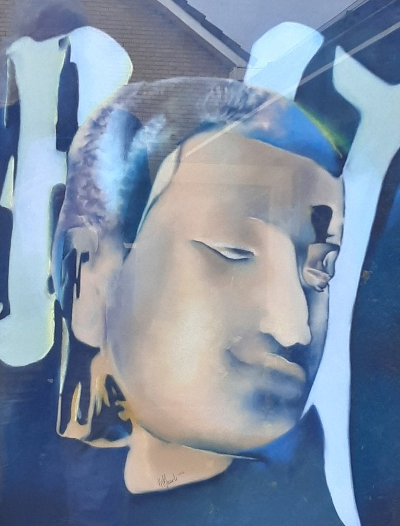 Martine Jacobs - Portret, Antiek en Kunst, Ophalen, Pastel, Papier/karton, Achter glas