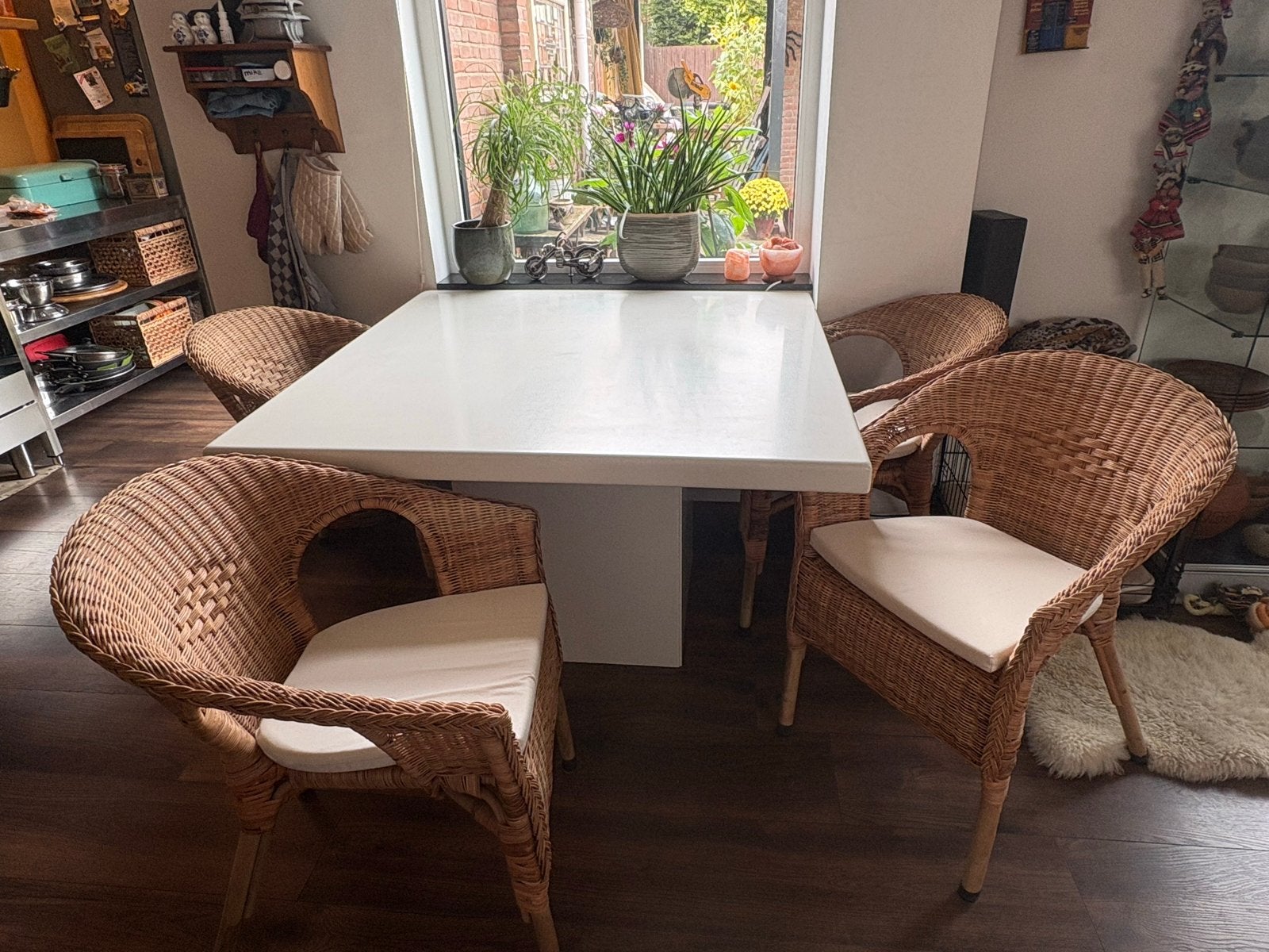 IKEA Agen rotan fauteuils met kussens, Ophalen, Overige kleuren, Riet of Rotan, Zo goed als nieuw