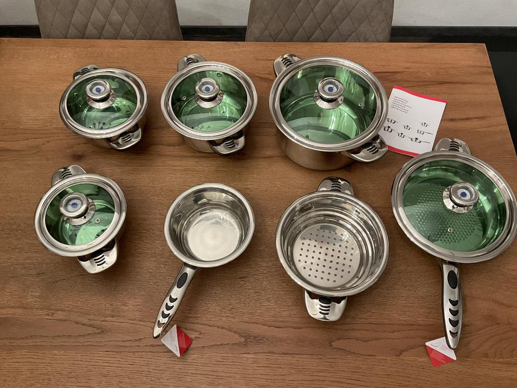 Pannenset 12 delig nieuw, Ophalen, Nieuw, Pannenset, Rvs