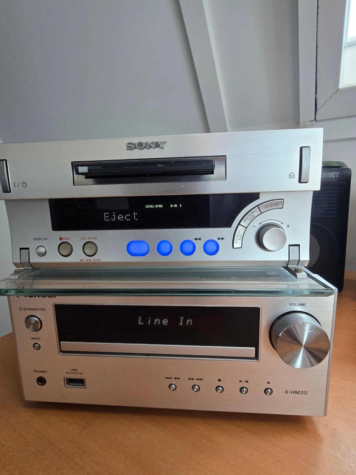 Sony MDS-SD1 MiniDisc plus pioneer  versterker, Ophalen, Gebruikt, Sony