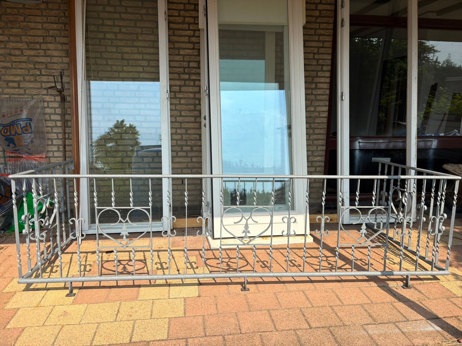 Gegalvaniseerde balustrade 3m 84cm, Ophalen, Zo goed als nieuw, IJzer, Sierhekwerk
