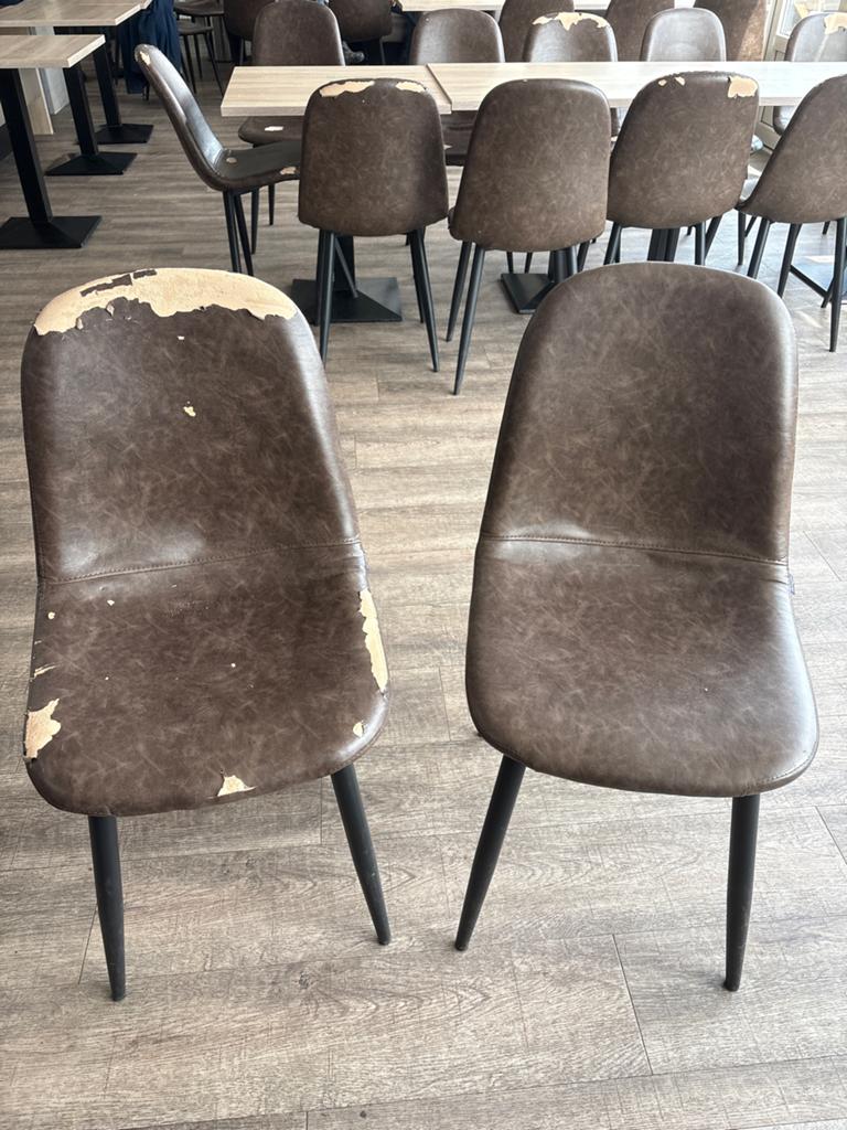 38 kantinestoelen, Kunststof, Gebruikt, Bruin, Ophalen of Verzenden